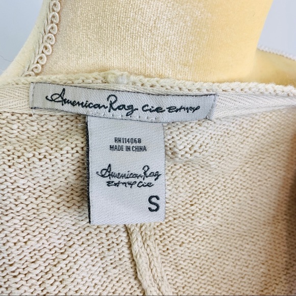 American Rag Fringe Duster Cardigan Sweater Aztec Boho Small - Picture 7 of 9